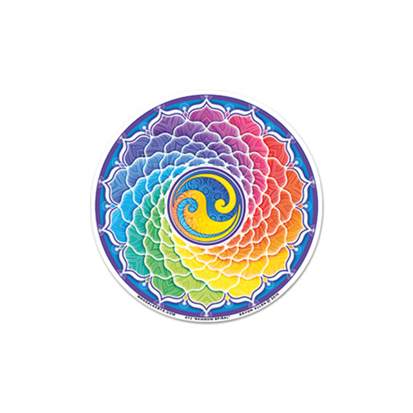 Rainbow Spiral Aufkleber rund