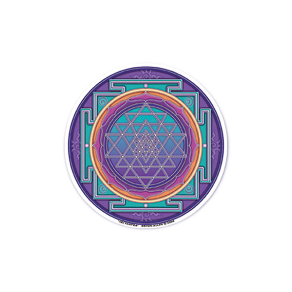 Sri Yantra Aufkleber rund