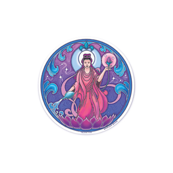 Quan Yin Aufkleber rund