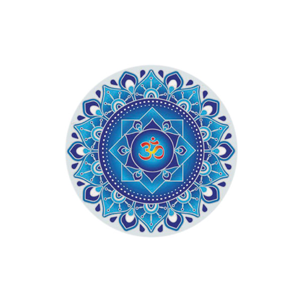 Blue Om Mandala, Sticker groß