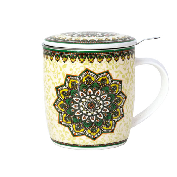 Teetasse Mandala grün