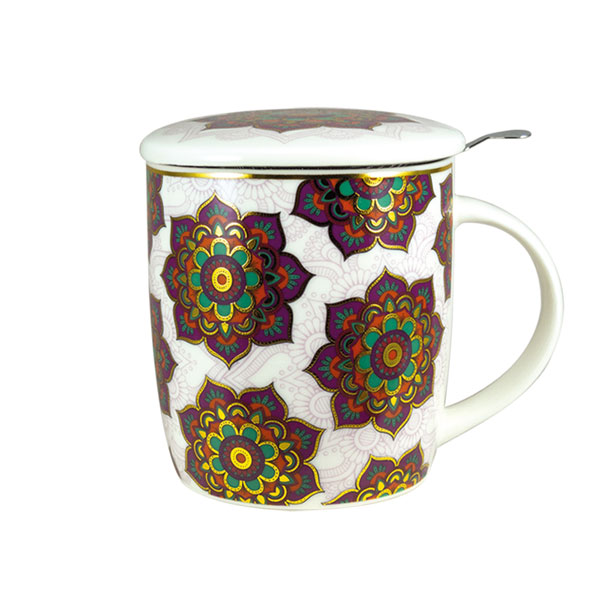 Teetasse Mandala rot