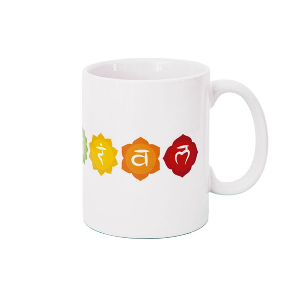 7 Chakras Teetasse Keramik weiß