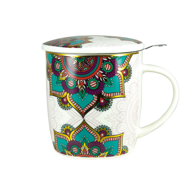 Teetasse Mandala türkis