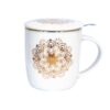 Teetasse weiß mit goldenem Mandala 400 ml